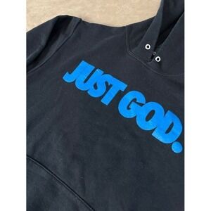 God is Dope Adult Hoodie Sweatshirt Spell Out Just God Black Fleece Small